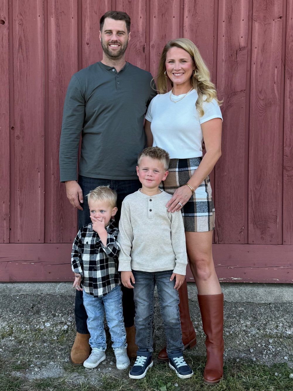 Eric Dixon with his wife and two sons in Xenia, Ohio
